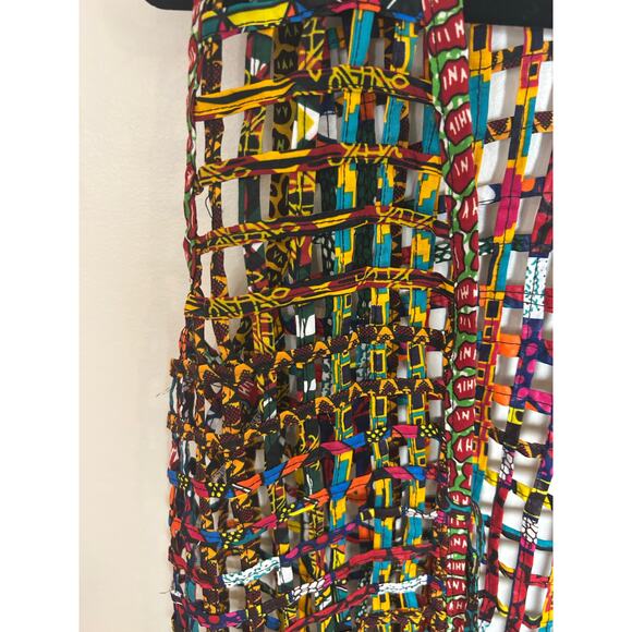 Ankara Print Net Basket Maxi Vest One Size Multi-Color - Picture 4 of 6